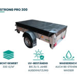 Xstrong Pro 300 Anhänger-Abdeckplane aus nicht gewebtem 300 gm² Material, UV-beständig für bis zu 5 Jahre Außennutzung und wasserdicht auch bei stehendem Wasser