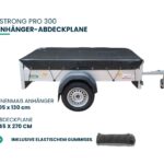 Xstrong Pro 300 Anhänger-Abdeckplane für Anhänger mit Innenmaß 205 x 130 cm, Planenmaß 245 x 170 cm inklusive elastischem Gummiseil