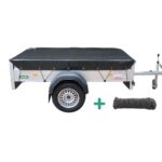 Anhänger Abdeckplane schwarz Xstrong Pro 300 für kleinen Anhänger, wasserdichte Plane