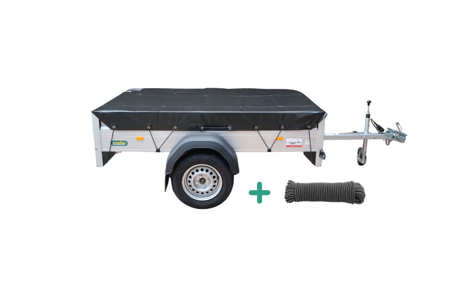 Anhänger Abdeckplane schwarz Xstrong Pro 300 für kleinen Anhänger, wasserdichte Plane