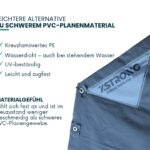 Kreuzlaminiertes PE der Xstrong Pro 300 Anhängerplane als leichtere Alternative zu schwerem PVC-Planenmaterial
